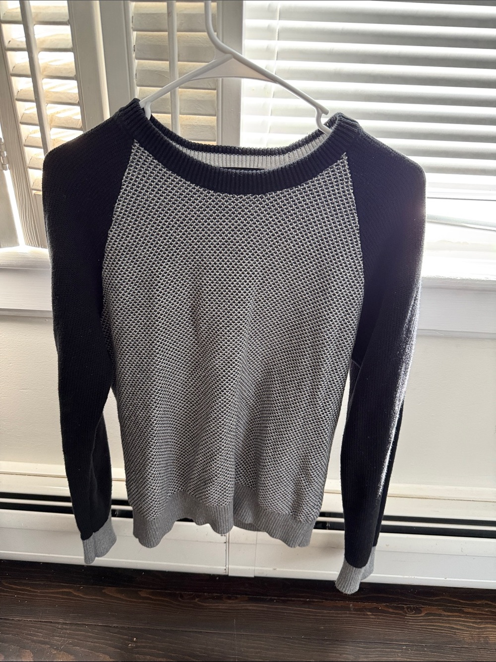 Express Black & Light Gray Two-Tone Knit Sweater
